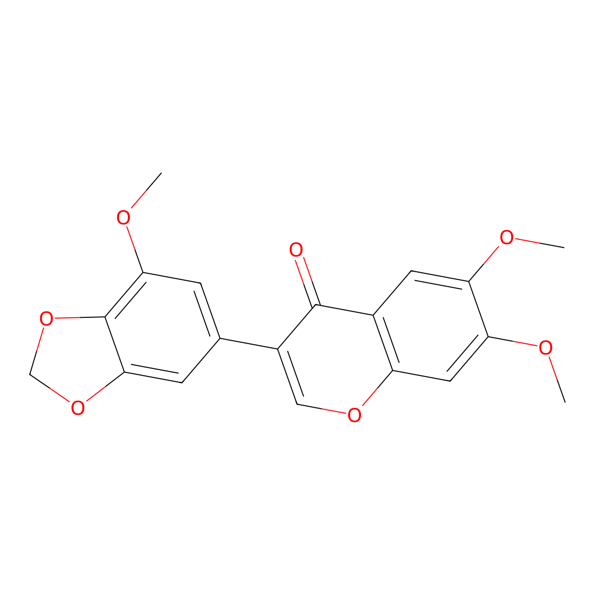 6,7,3'-Trimethoxy-4',5'-methylenedioxyisoflavone molecular structure, CAS 24203-70-1