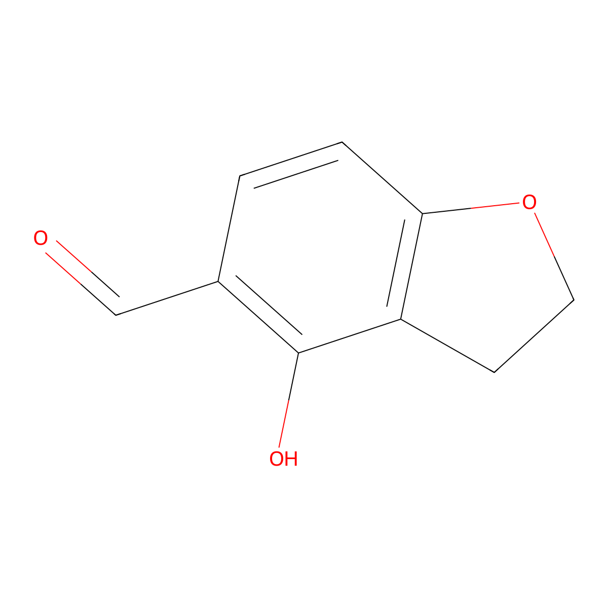 4-Hydroxy-2,3-dihydrobenzofuran-5-carbaldehyde molecular structure, CAS 2420404-91-5