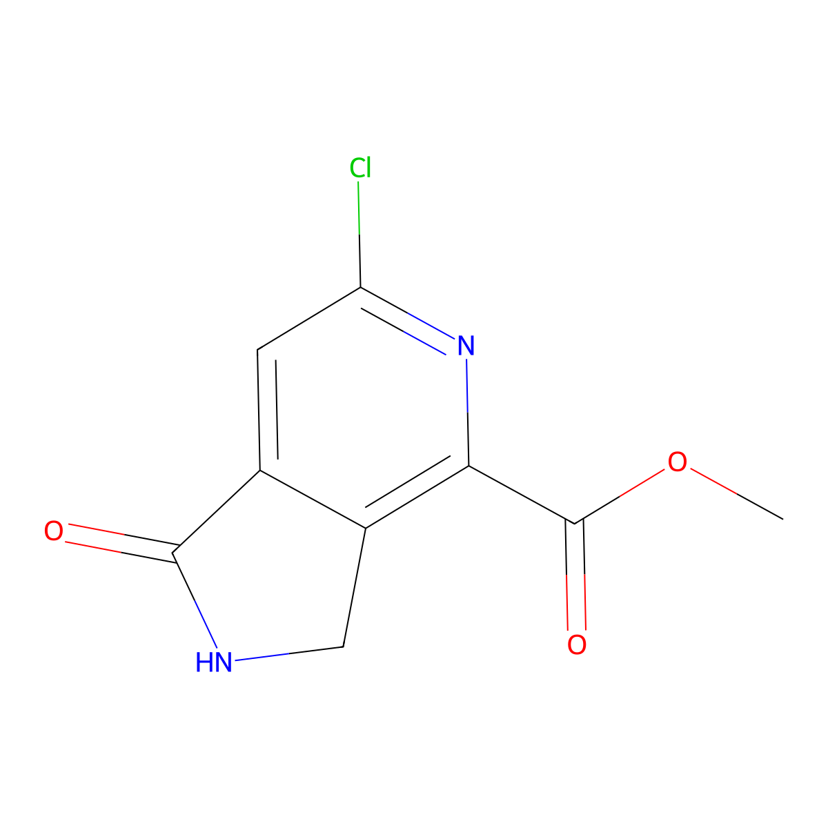 Methyl 6-chloro-1-oxo-2,3-dihydro-1H-pyrrolo[3,4-c]pyridine-4-carboxylate molecular structure, CAS 2420419-14-1