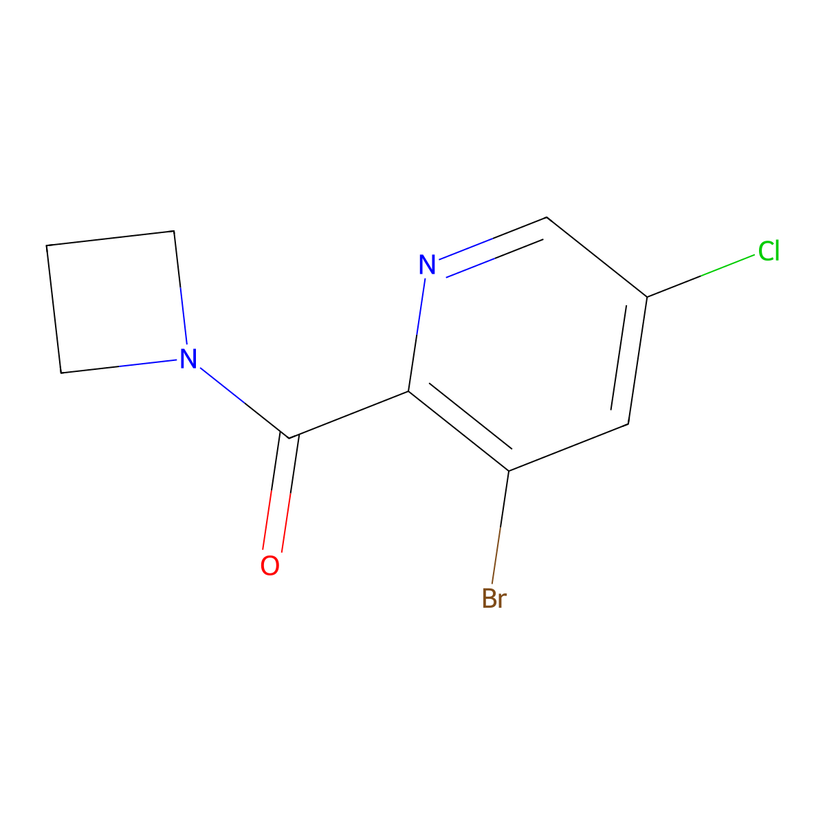 1-Azetidinyl(3-bromo-5-chloro-2-pyridinyl)methanone molecular structure, CAS 2420439-52-5