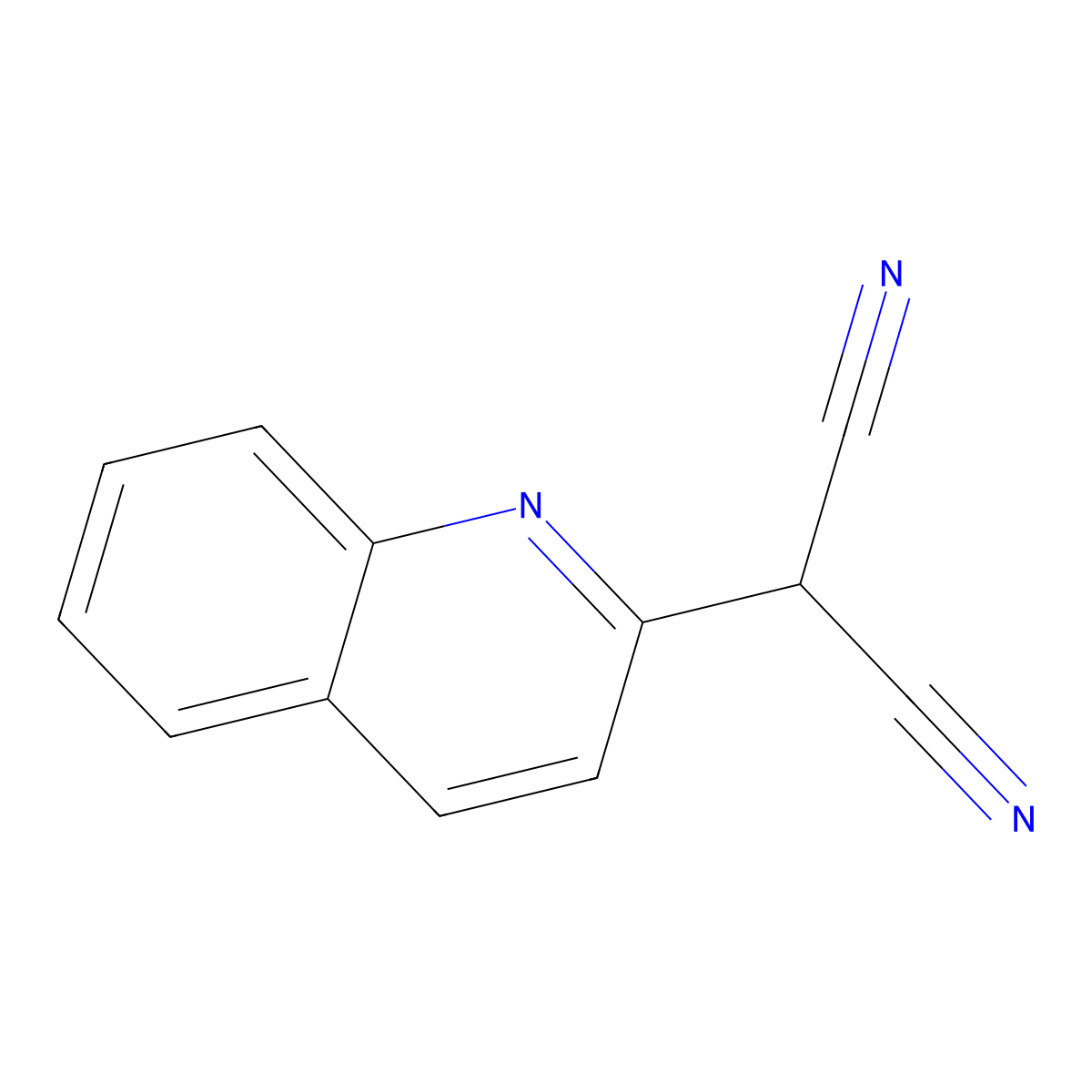 2-(Quinolin-2-yl)propanedinitrile molecular structure, CAS 24206-33-5