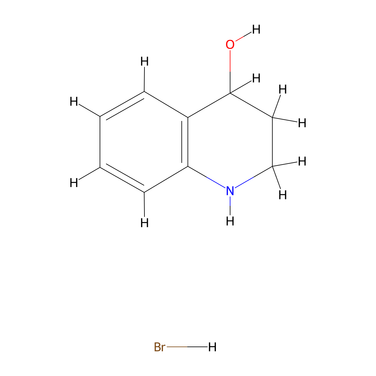 1,2,3,4-Tetrahydroquinolin-4-ol hydrobromide molecular structure, CAS 24206-40-4