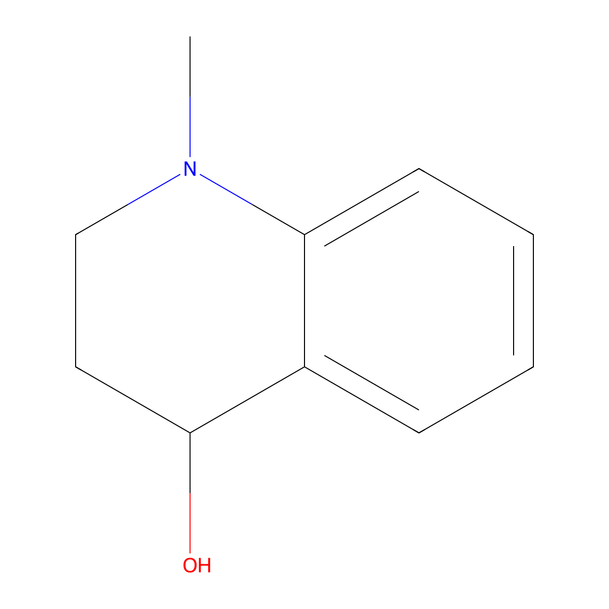 1,2,3,4-tetrahydro-1-methyl-4-Quinolinol molecular structure, CAS 24206-53-9