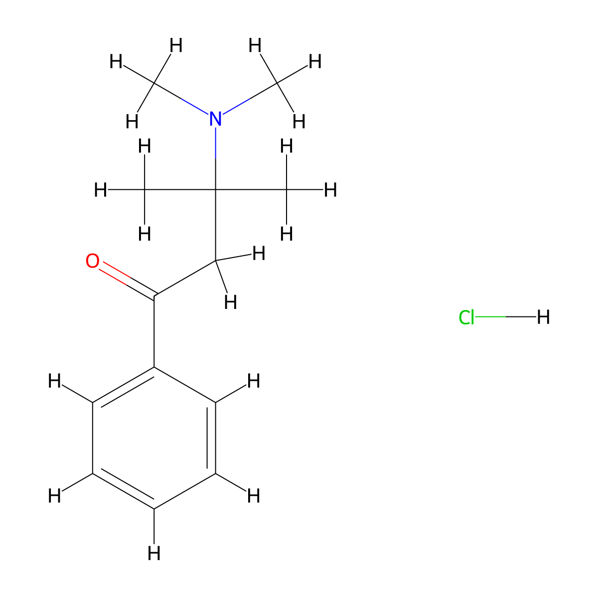 Propiophenone, alpha,alpha-dimethyl-beta-(dimethylamino)-, hydrochloride molecular structure, CAS 24206-69-7