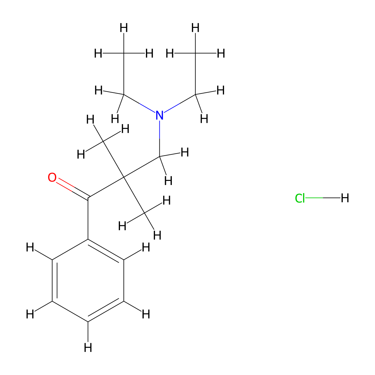 Propiophenone, 3-(1-diethylamino)-2,2-dimethyl-, hydrochloride molecular structure, CAS 24206-70-0