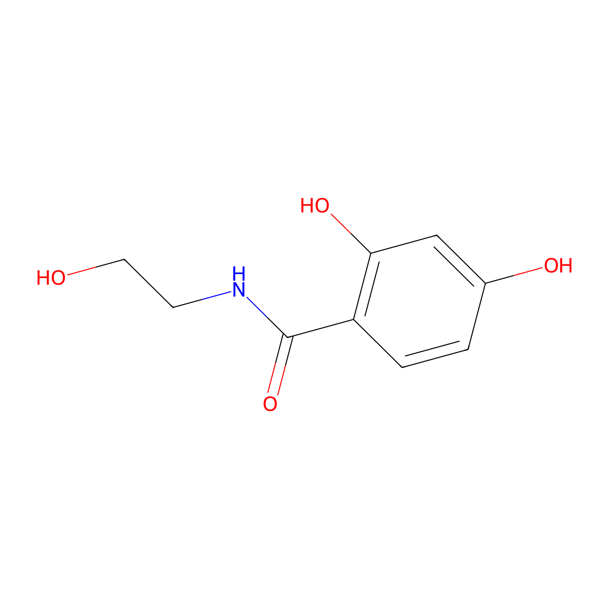 2,4-Dihydroxy-N-(2-hydroxyethyl)benzamide molecular structure, CAS 24207-41-8