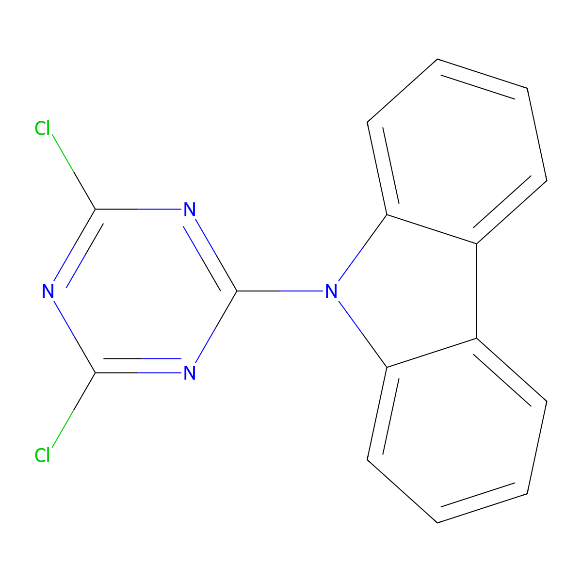 9-(4,6-Dichloro-1,3,5-triazin-2-yl)-9H-carbazole molecular structure, CAS 24209-95-8
