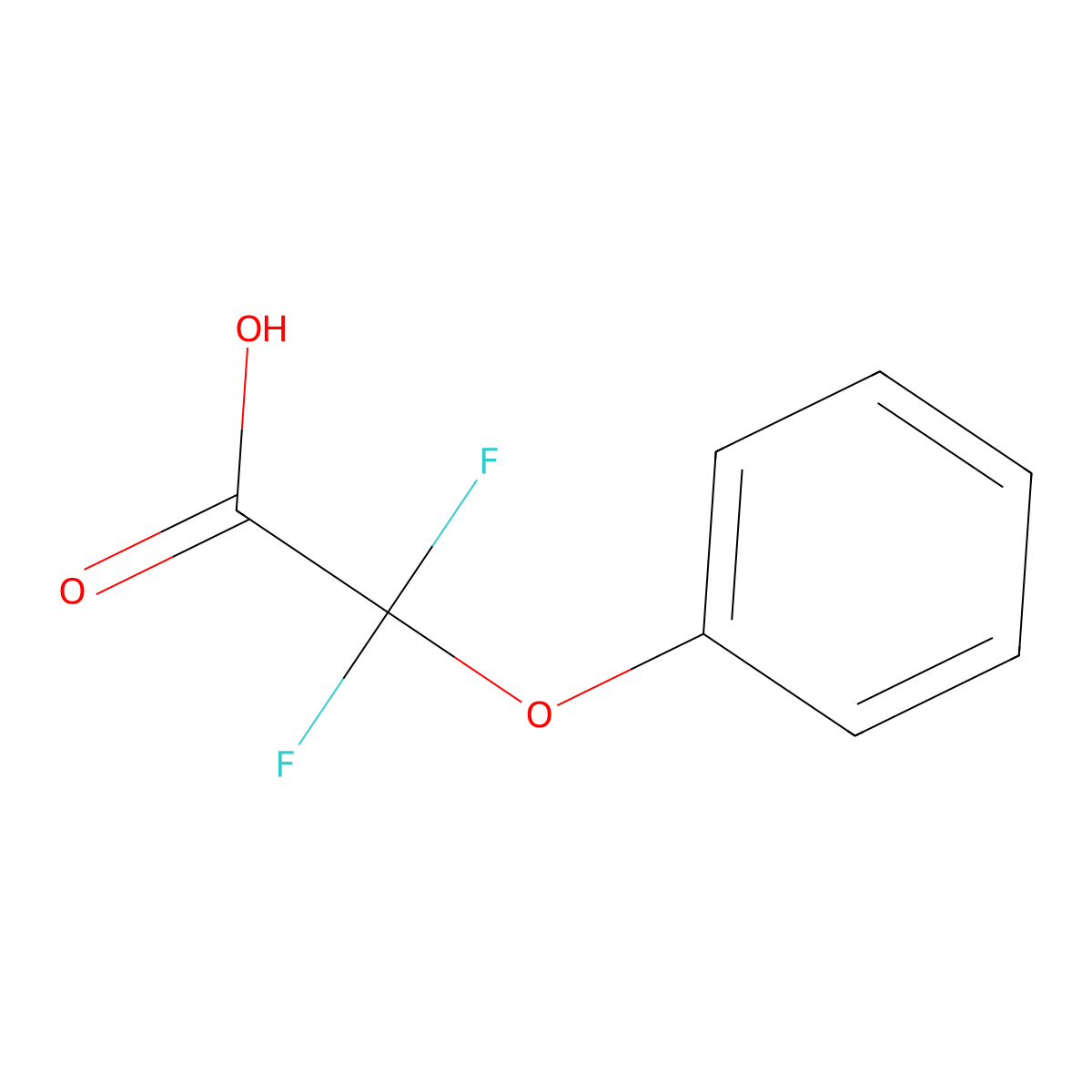 2,2-Difluoro-2-phenoxyacetic acid molecular structure, CAS 24210-45-5