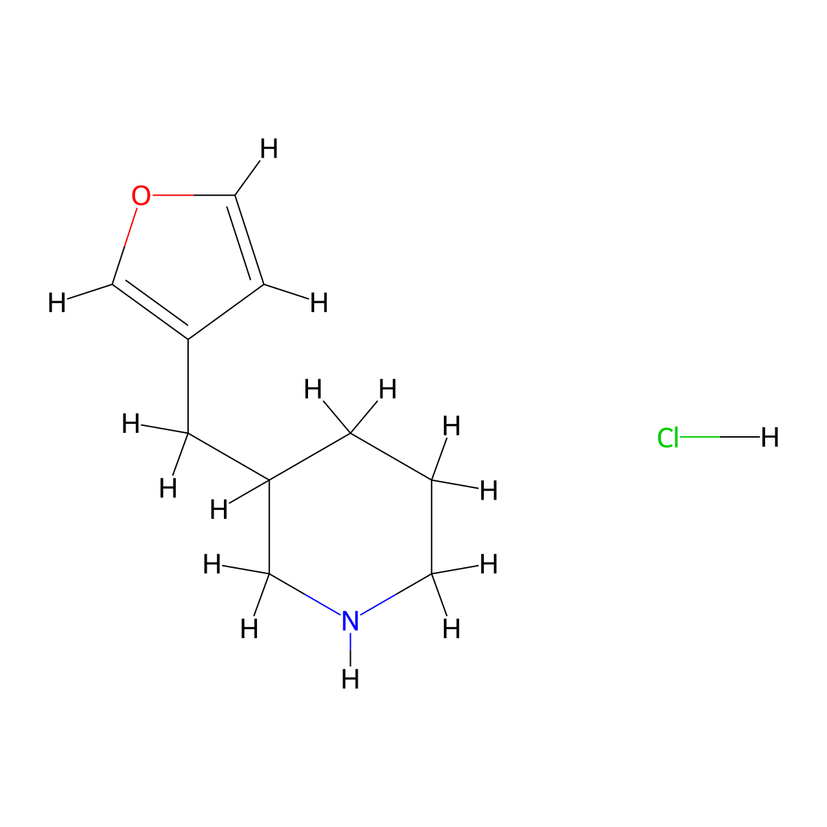 3-(3-Furylmethyl)piperidine Hydrochloride molecular structure, CAS 2421146-42-9
