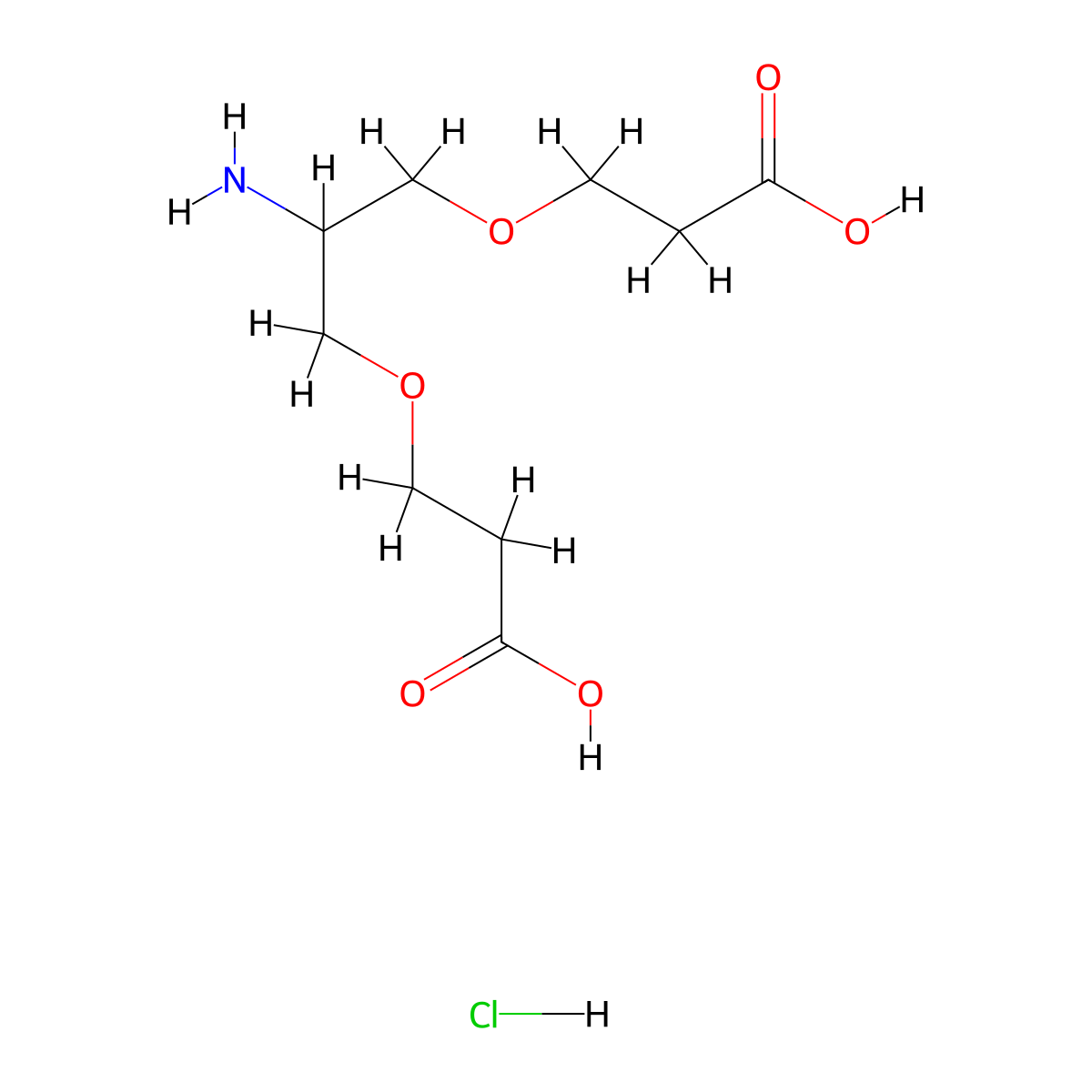 3,3'-((2-Aminopropane-1,3-diyl)bis(oxy))dipropionic acid hydrochloride molecular structure, CAS 2421153-68-4