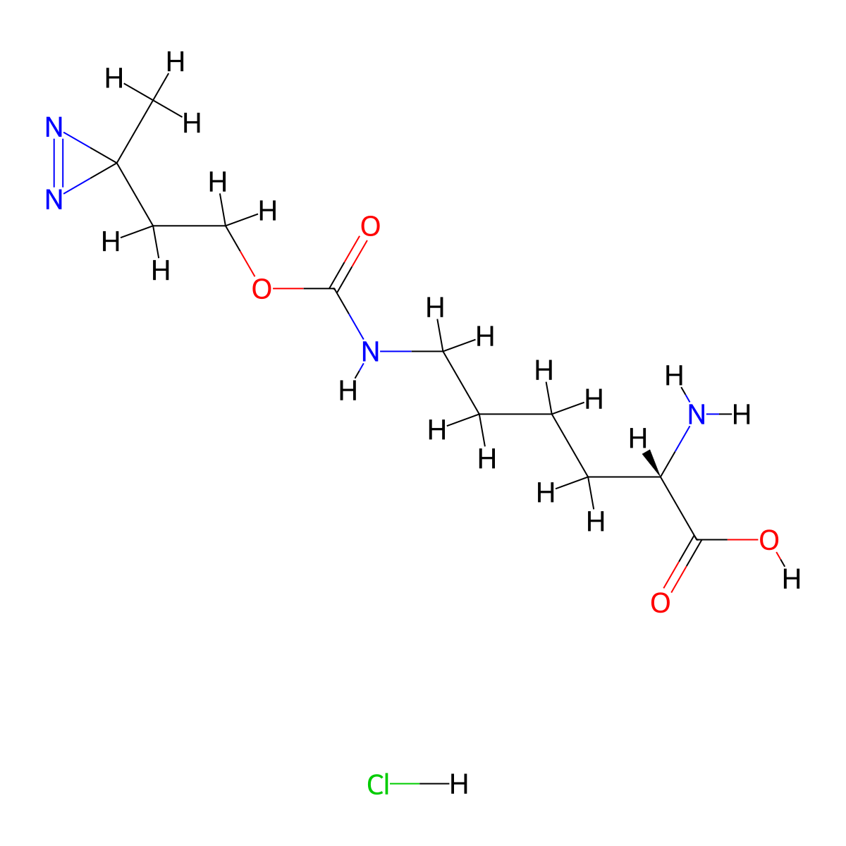 N6-((2-(3-Methyl-3H-diazirin-3-yl)ethoxy)carbonyl)-L-lysine hydrochloride molecular structure, CAS 2421187-79-1