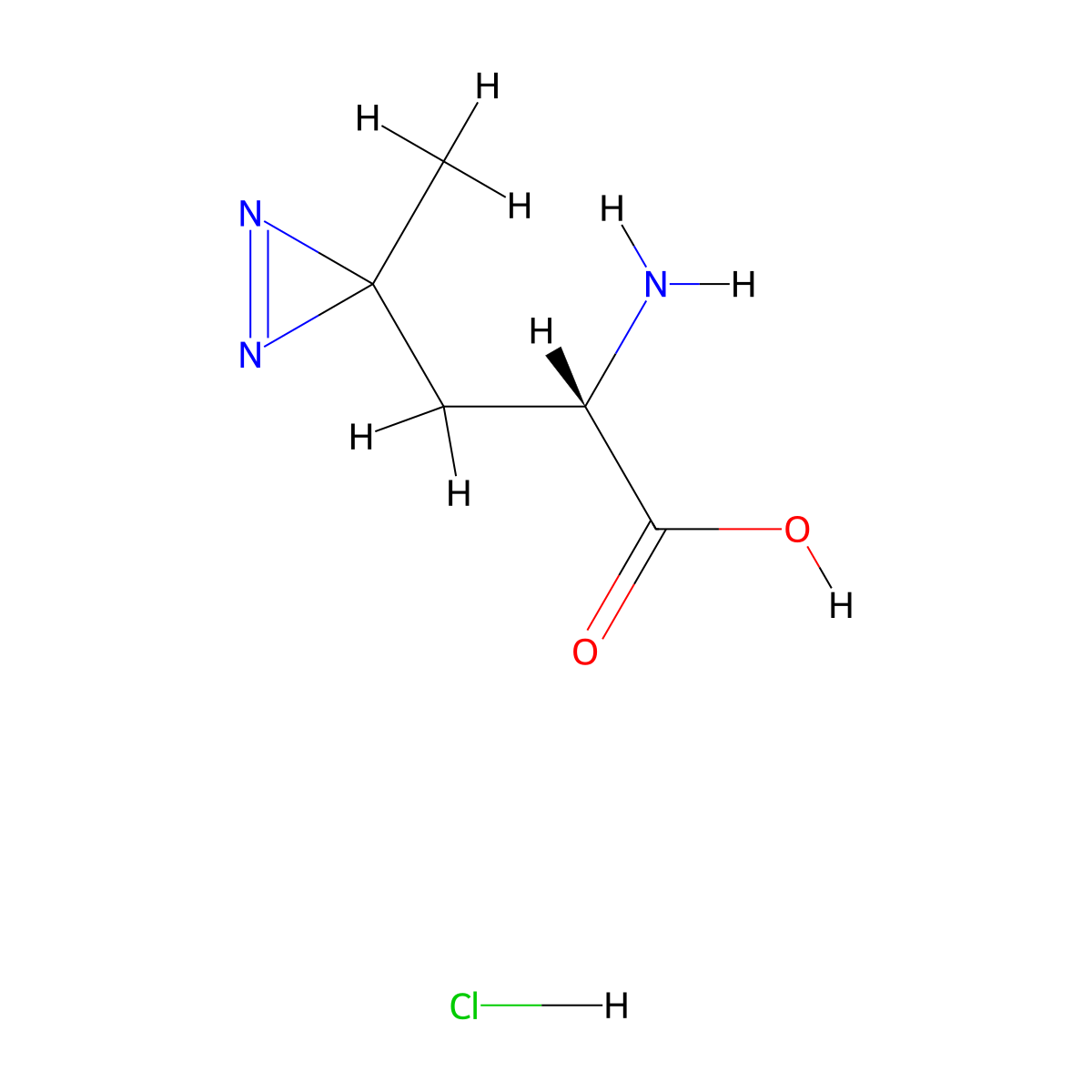 (2S)-2-amino-3-(3-methyl-3H-diazirin-3-yl)propanoic acid hydrochloride molecular structure, CAS 2421187-96-2