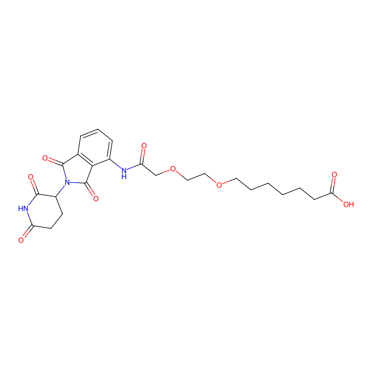 7-(2-(2-((2-(2,6-Dioxopiperidin-3-yl)-1,3-dioxoisoindolin-4-yl)amino)-2-oxoethoxy)ethoxy)heptanoic acid molecular structure, CAS 2421216-99-9