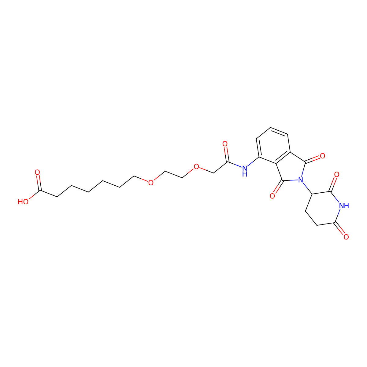 7-(2-(2-((2-(2,6-Dioxopiperidin-3-yl)-1,3-dioxoisoindolin-4-yl)amino)-2-oxoethoxy)ethoxy)heptanoic acid molecular structure, CAS 2421216-99-9