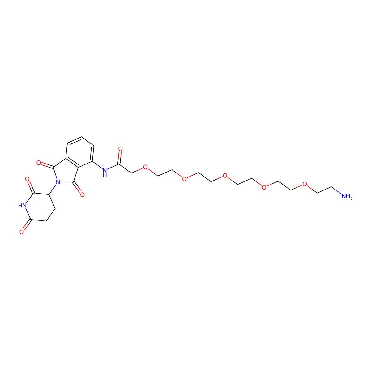 Pomalidomide-amino-PEG5-NH2 molecular structure, CAS 2421217-04-9