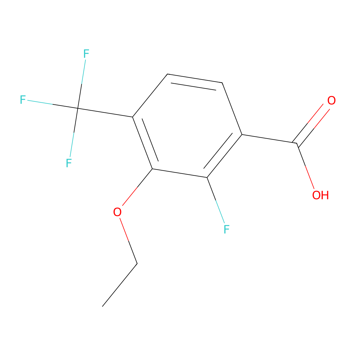 3-Ethoxy-2-fluoro-4-(trifluoromethyl)benzoic acid molecular structure, CAS 2421252-78-8