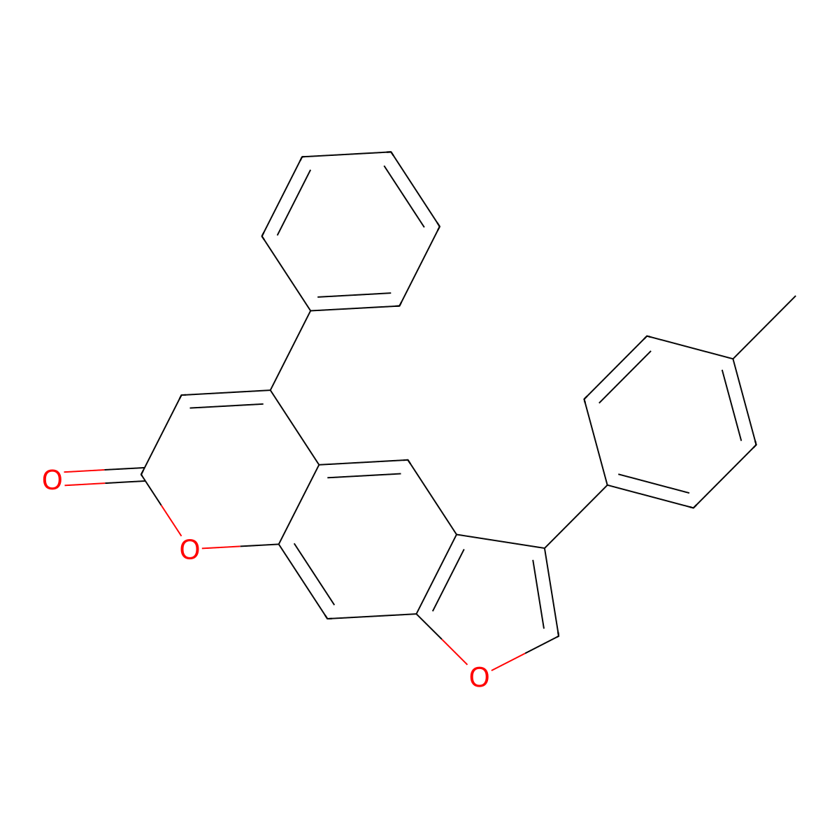 3-(4-methylphenyl)-5-phenyl-7H-furo[3,2-g]chromen-7-one molecular structure, CAS 242133-96-6