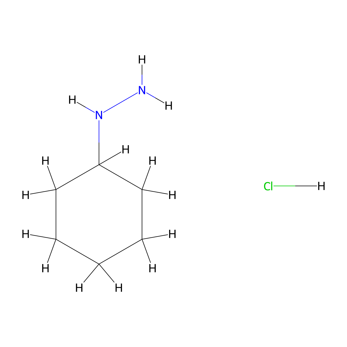 Cyclohexylhydrazine hydrochloride molecular structure, CAS 24214-73-1