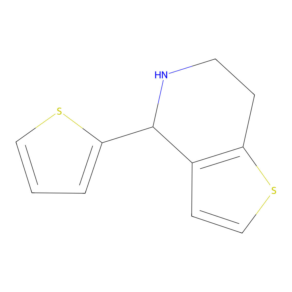 4-(thiophen-2-yl)-4H,5H,6H,7H-thieno(3,2-c)pyridine molecular structure, CAS 242143-39-1