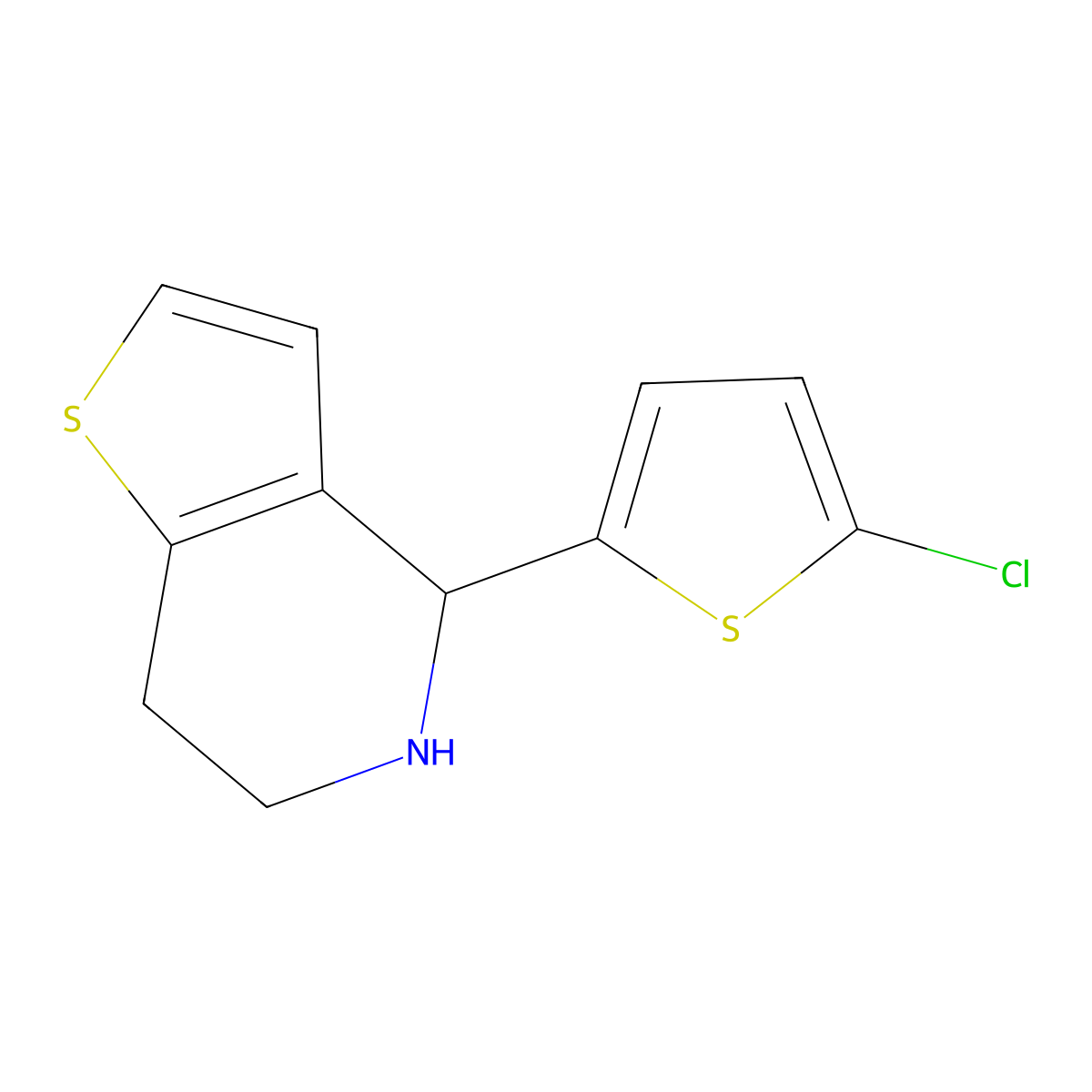 4-(5-Chlorothiophen-2-yl)-4,5,6,7-tetrahydrothieno[3,2-c]pyridine molecular structure, CAS 242143-41-5