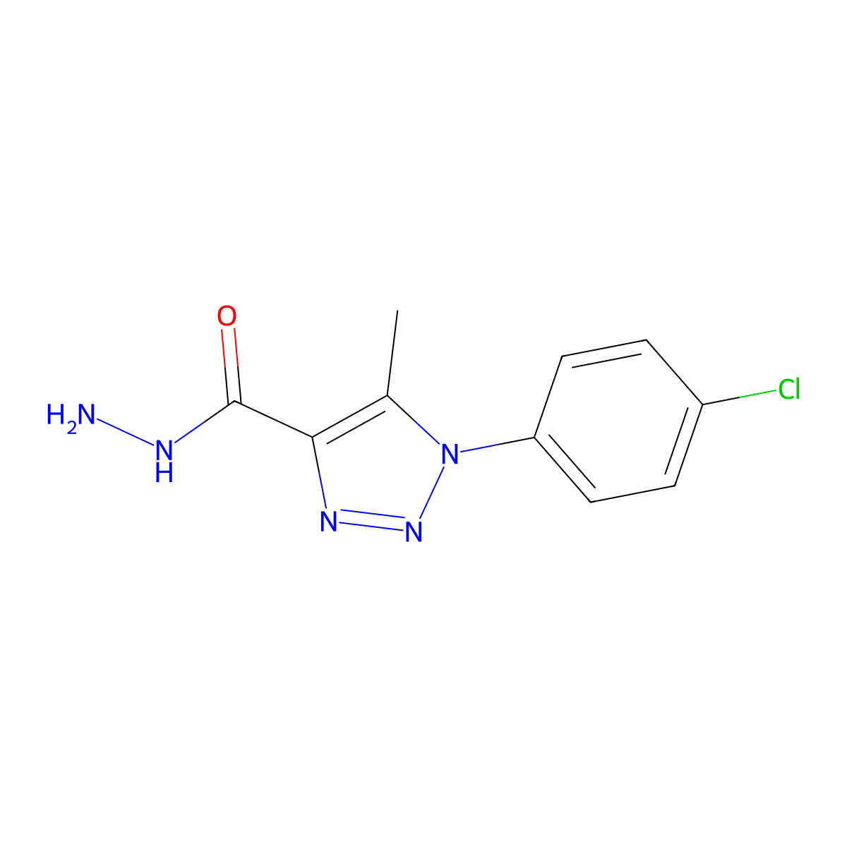 1-(4-chlorophenyl)-5-methyl-1H-1,2,3-triazole-4-carbohydrazide molecular structure, CAS 242145-47-7