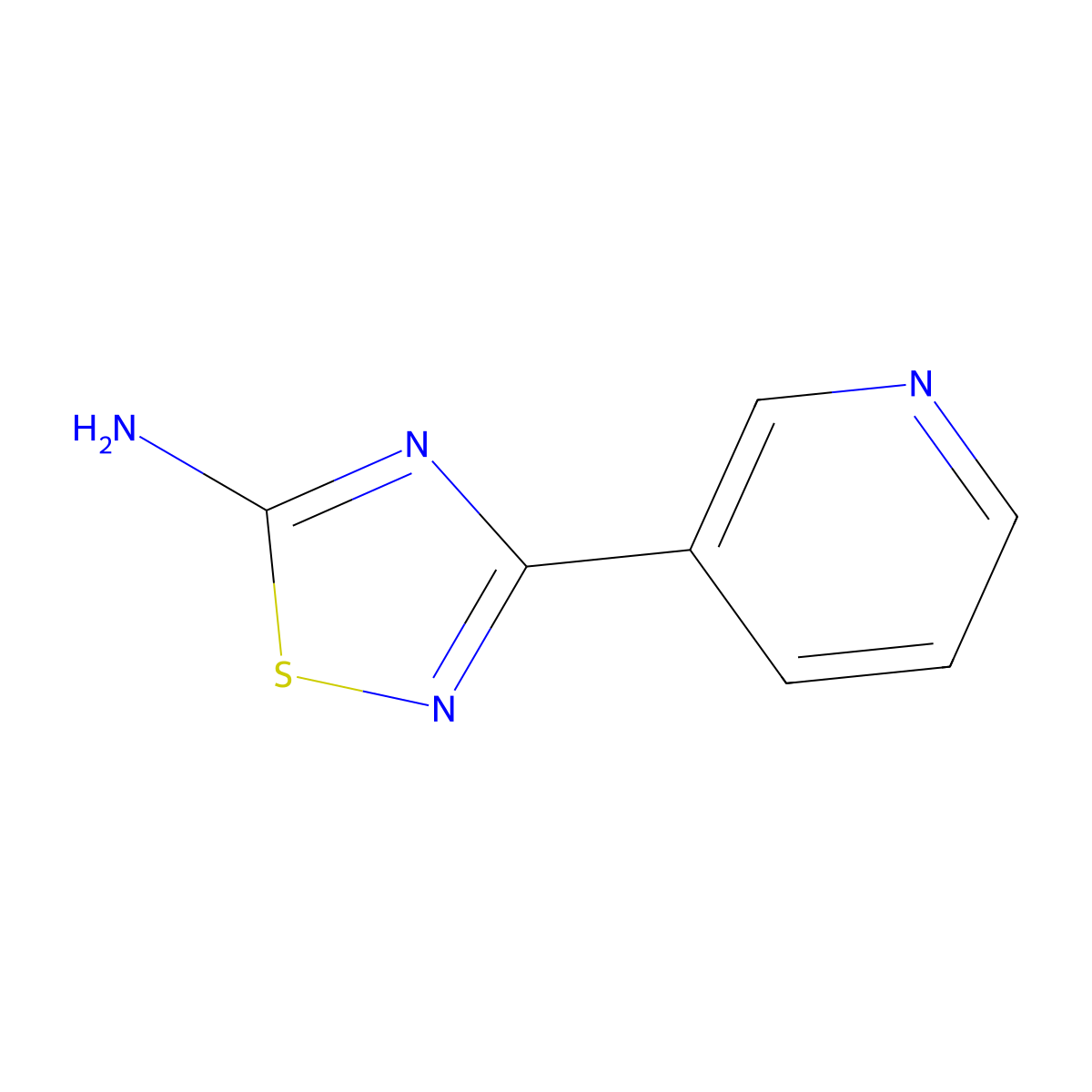 3-(Pyridin-3-yl)-1,2,4-thiadiazol-5-amine molecular structure, CAS 24219-17-8