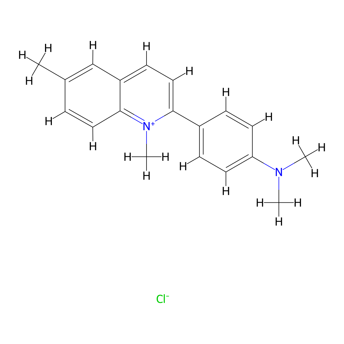 Quinolinium, 1,6-dimethyl-2-(p-dimethylaminophenyl)-, chloride molecular structure, CAS 24220-18-6