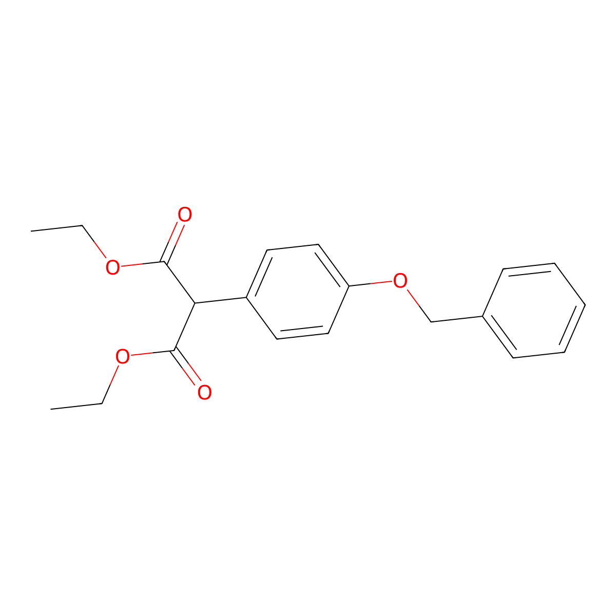 Diethyl 2-(4-(benzyloxy)phenyl)malonate molecular structure, CAS 24220-48-2