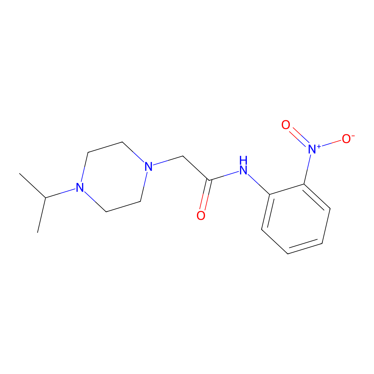N-(2-nitrophenyl)-2-[4-(propan-2-yl)piperazin-1-yl]acetamide molecular structure, CAS 2422041-33-4