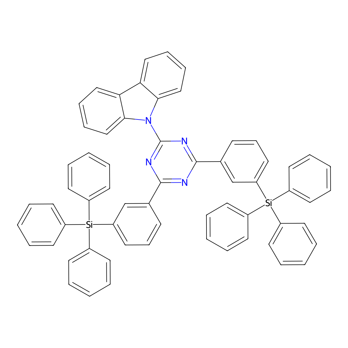 9-(4,6-Bis(3-(triphenylsilyl)phenyl)-1,3,5-triazin-2-yl)-9H-carbazole molecular structure, CAS 2422045-57-4