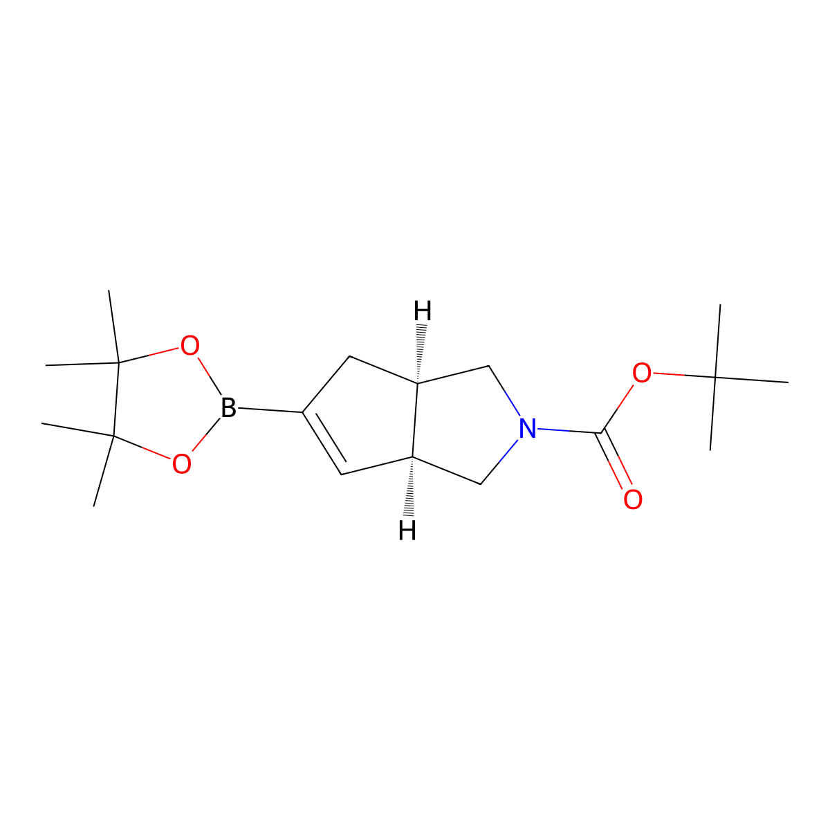 tert-Butyl (3aR,6aS)-5-(4,4,5,5-tetramethyl-1,3,2-dioxaborolan-2-yl)-3,3a,4,6a-tetrahydrocyclopenta[c]pyrrole-2(1H)-carboxylate molecular structure, CAS 2422054-11-1