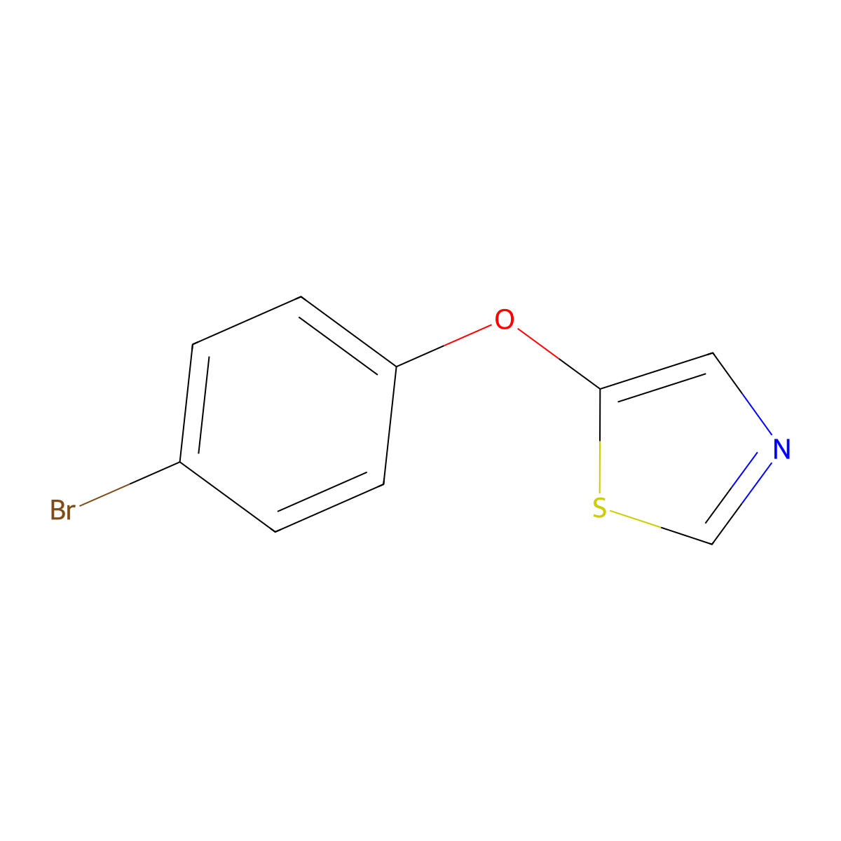 5-(4-Bromophenoxy)-1,3-thiazole molecular structure, CAS 2422054-14-4