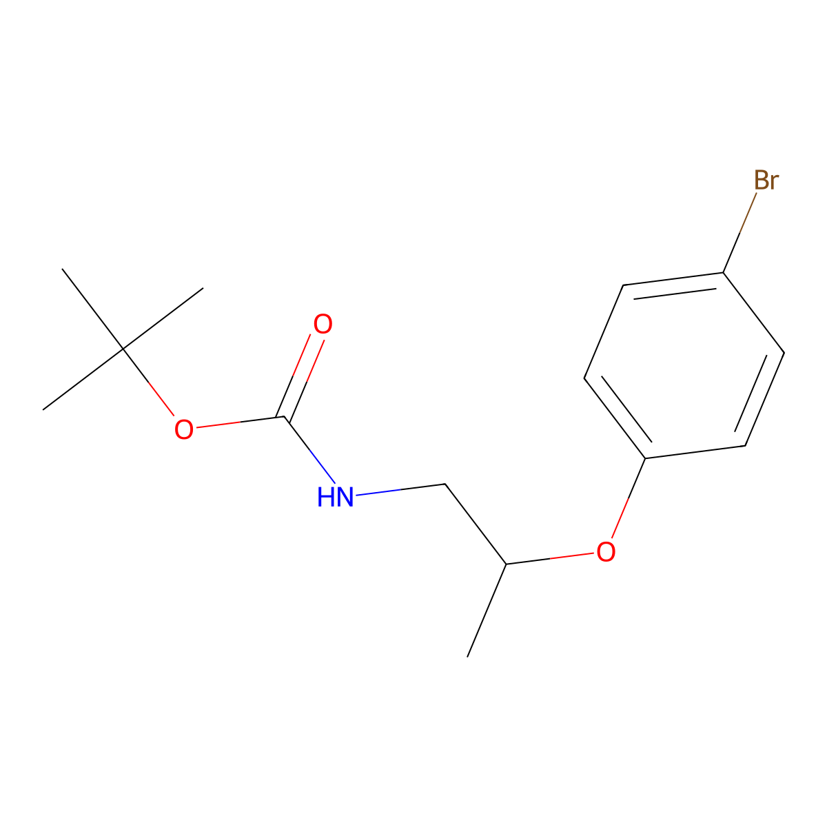 tert-butyl N-[2-(4-bromophenoxy)propyl]carbamate molecular structure, CAS 2422071-77-8