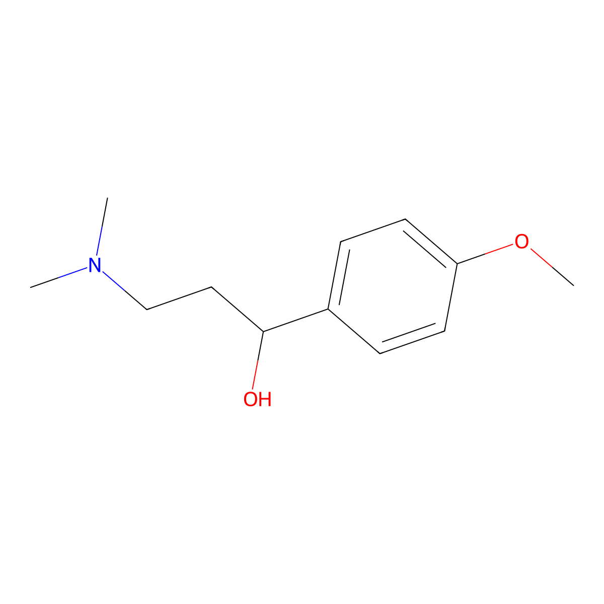 3-(Dimethylamino)-1-(4-methoxyphenyl)propan-1-ol molecular structure, CAS 24221-38-3