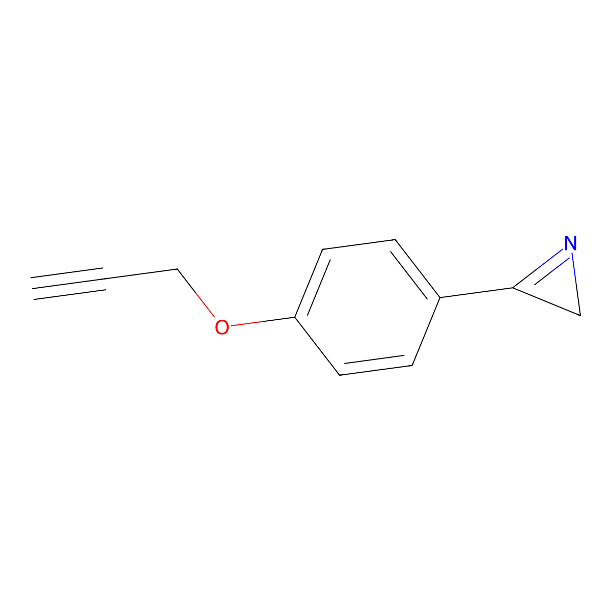 3-[4-(prop-2-yn-1-yloxy)phenyl]-2H-azirine molecular structure, CAS 2422137-06-0