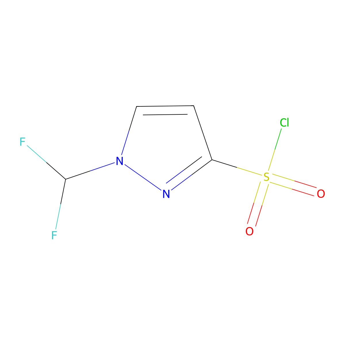 1-(Difluoromethyl)pyrazole-3-sulfonyl chloride molecular structure, CAS 2422181-36-8