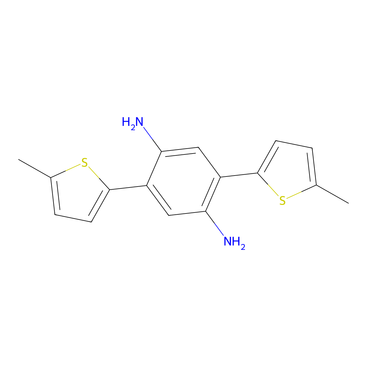 2,5-Bis(5-methylthiophen-2-yl)benzene-1,4-diamine molecular structure, CAS 2422197-69-9