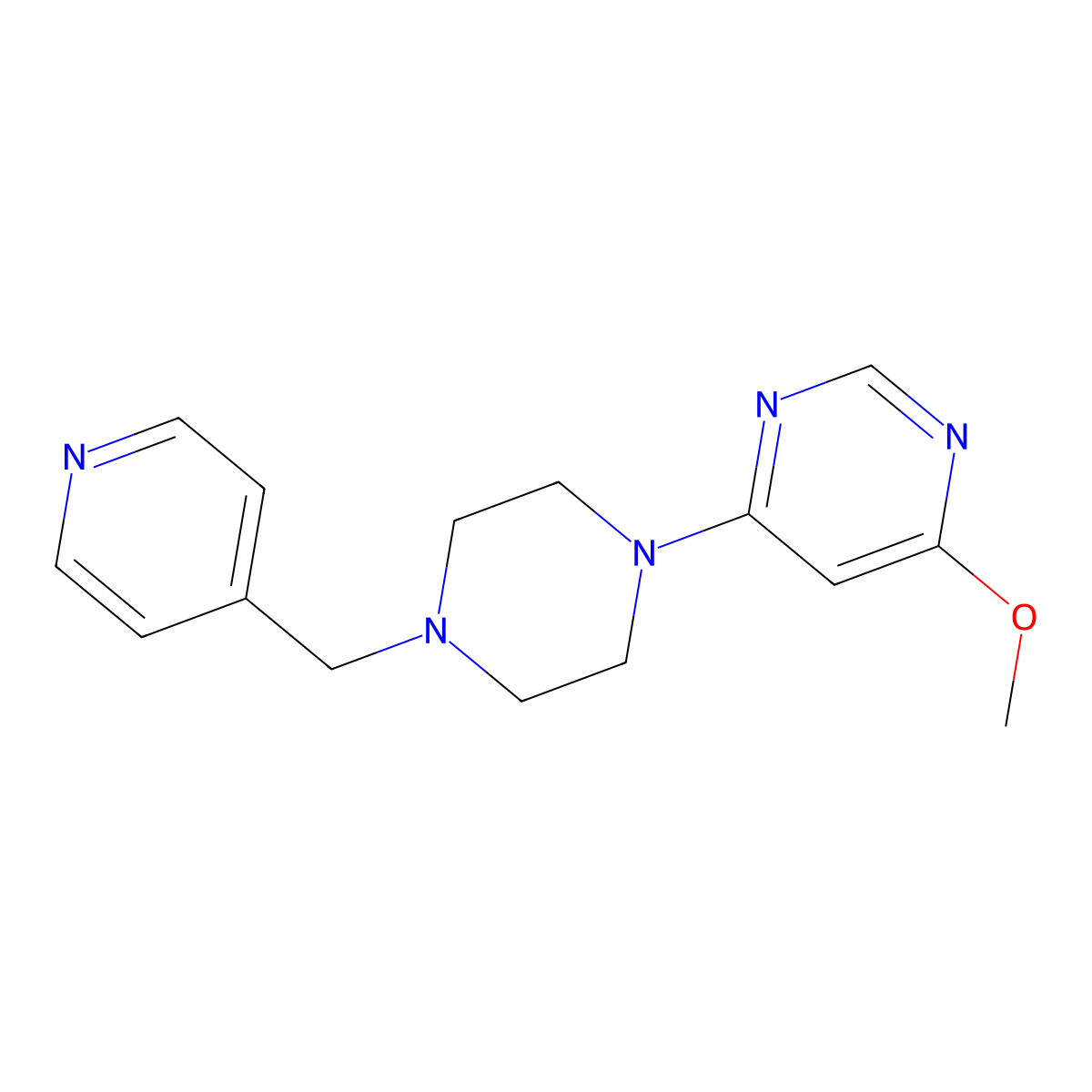 4-Methoxy-6-{4-[(pyridin-4-yl)methyl]piperazin-1-yl}pyrimidine molecular structure, CAS 2422369-99-9