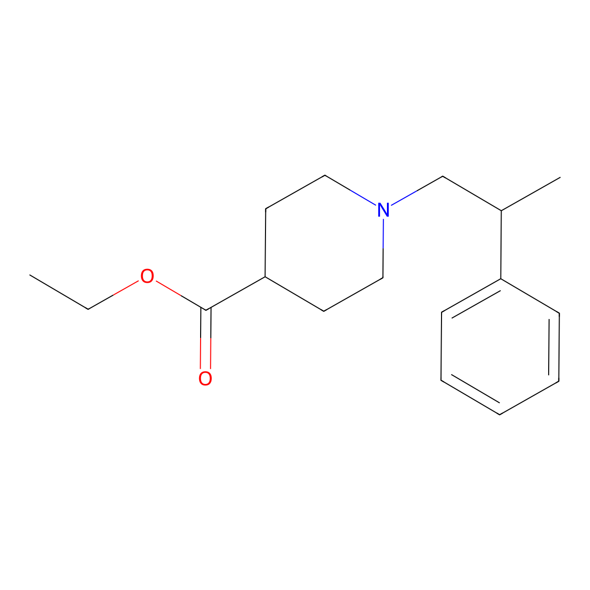 Ethyl 1-(2-phenylpropyl)piperidine-4-carboxylate molecular structure, CAS 24224-36-0