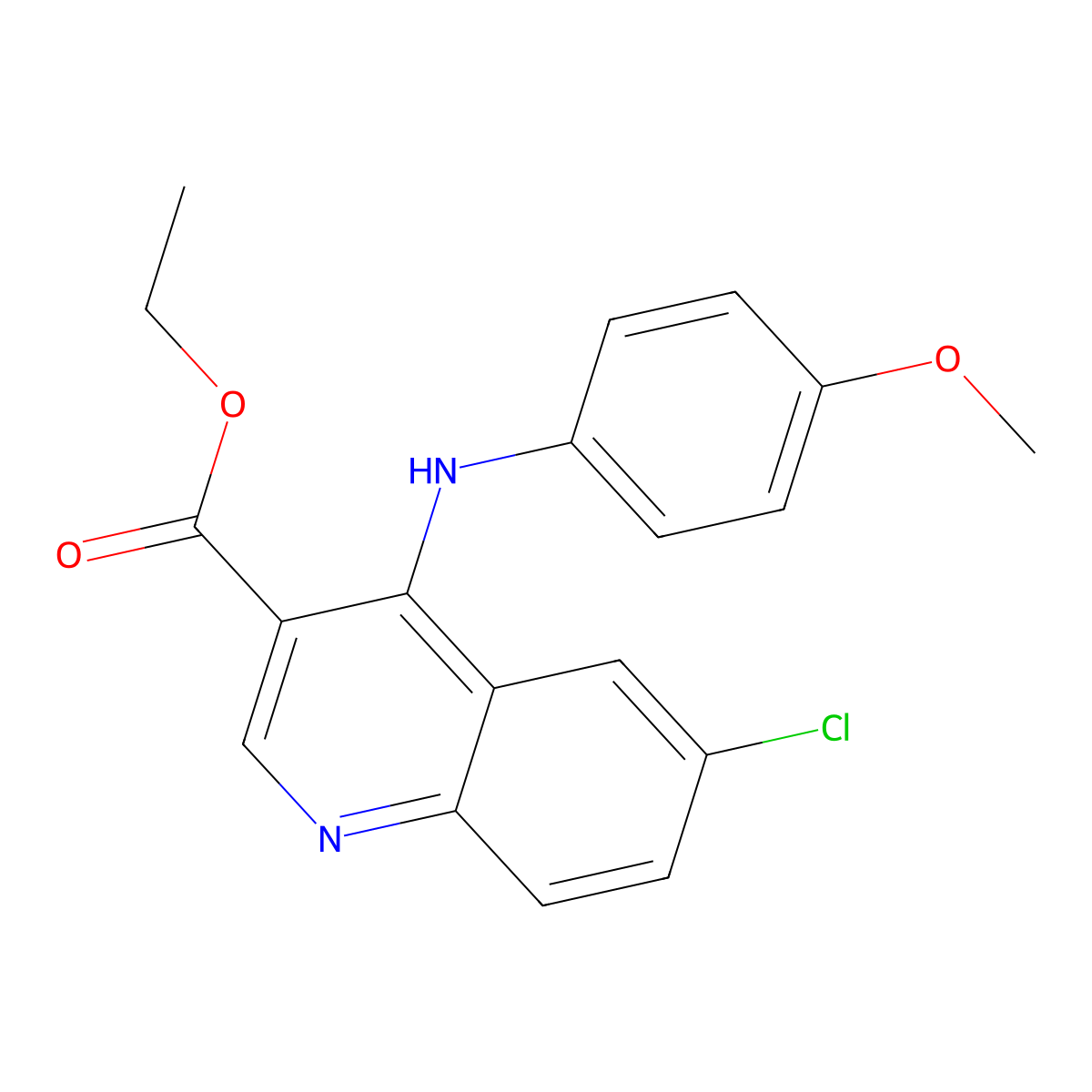 Ethyl 6-chloro-4-[(4-methoxyphenyl)amino]quinoline-3-carboxylate molecular structure, CAS 24224-70-2