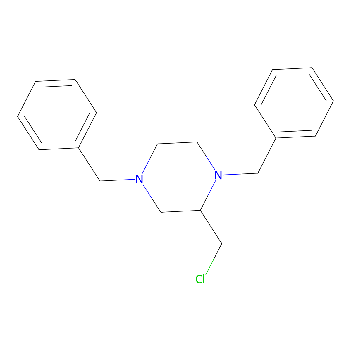 1,4-Dibenzyl-2-(chloromethyl)piperazine molecular structure, CAS 24225-89-6