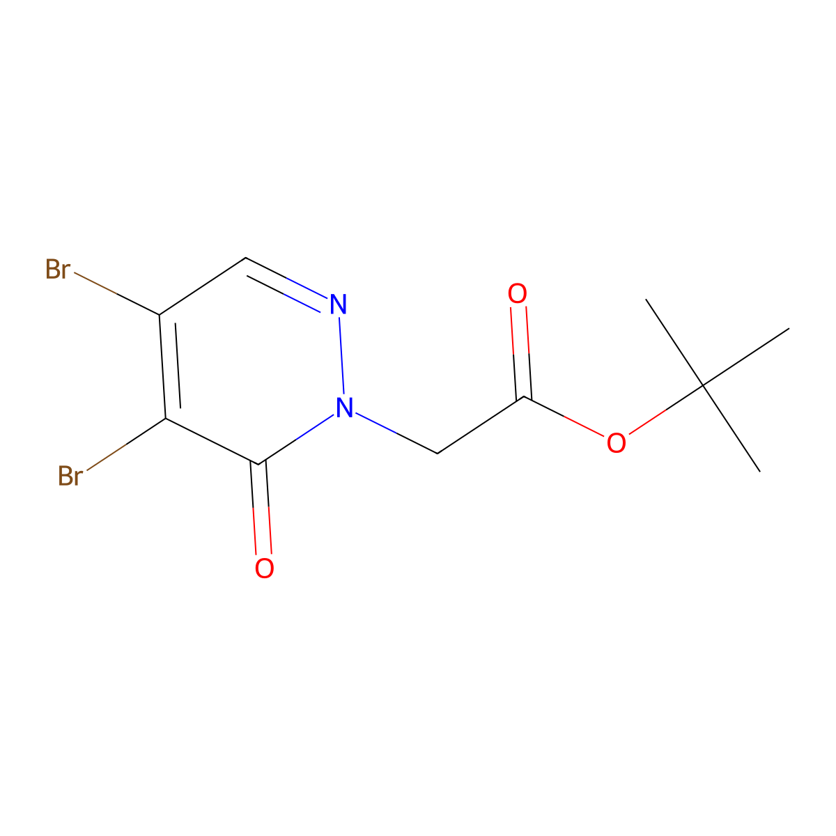 Tert-butyl 2-(4,5-dibromo-6-oxo-1,6-dihydropyridazin-1-yl)acetate molecular structure, CAS 2422508-07-2