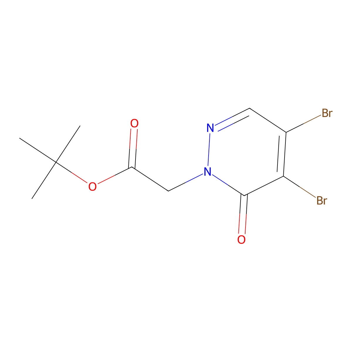 Tert-butyl 2-(4,5-dibromo-6-oxo-1,6-dihydropyridazin-1-yl)acetate molecular structure, CAS 2422508-07-2