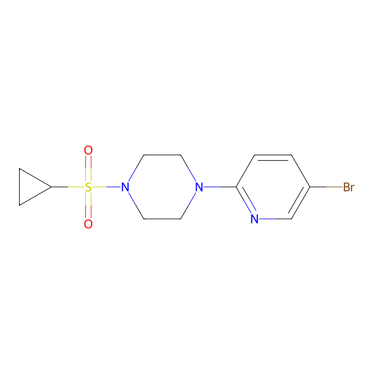 1-(5-Bromopyridin-2-yl)-4-(cyclopropanesulfonyl)piperazine molecular structure, CAS 2422931-03-9