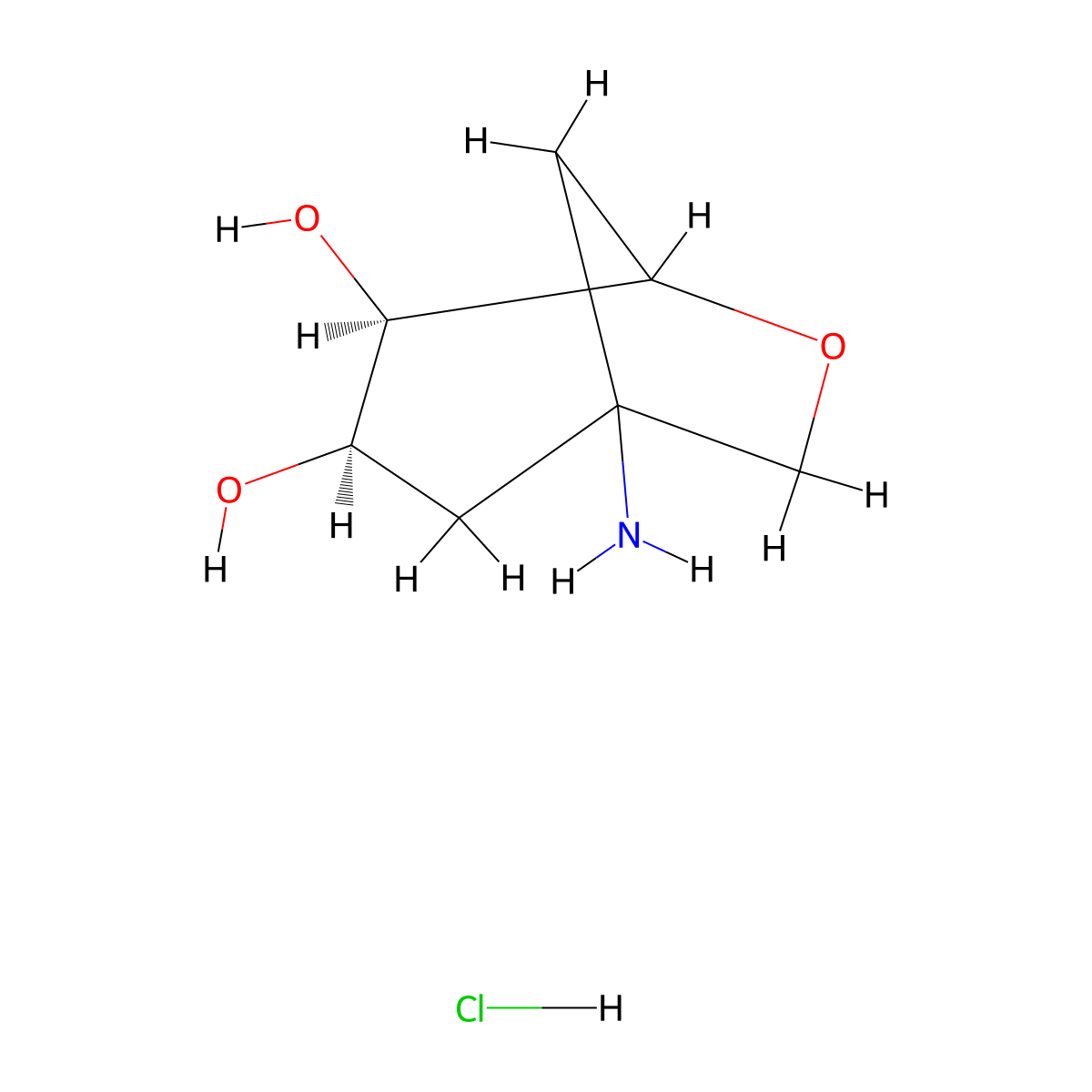 (3R,4R)-1-Amino-6-oxabicyclo[3.2.1]octane-3,4-diol;hydrochloride molecular structure, CAS 2422964-51-8