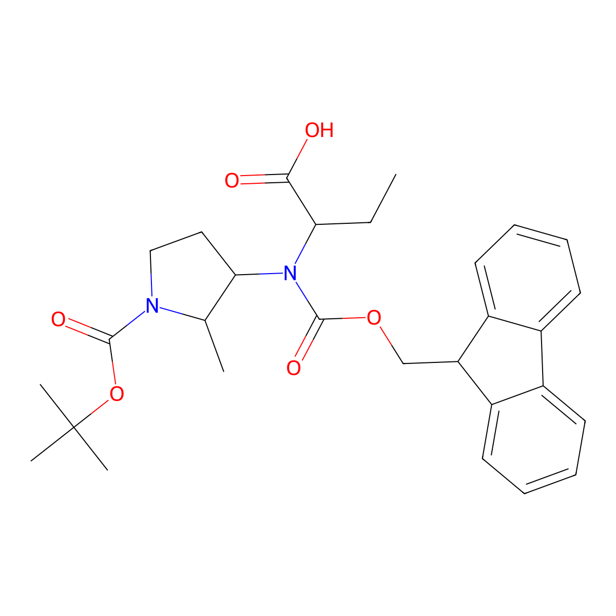 rac-2-{[(2R,3S)-1-[(tert-butoxy)carbonyl]-2-methylpyrrolidin-3-yl]({[(9H-fluoren-9-yl)methoxy]carbonyl})amino}butanoic acid molecular structure, CAS 2422964-56-3