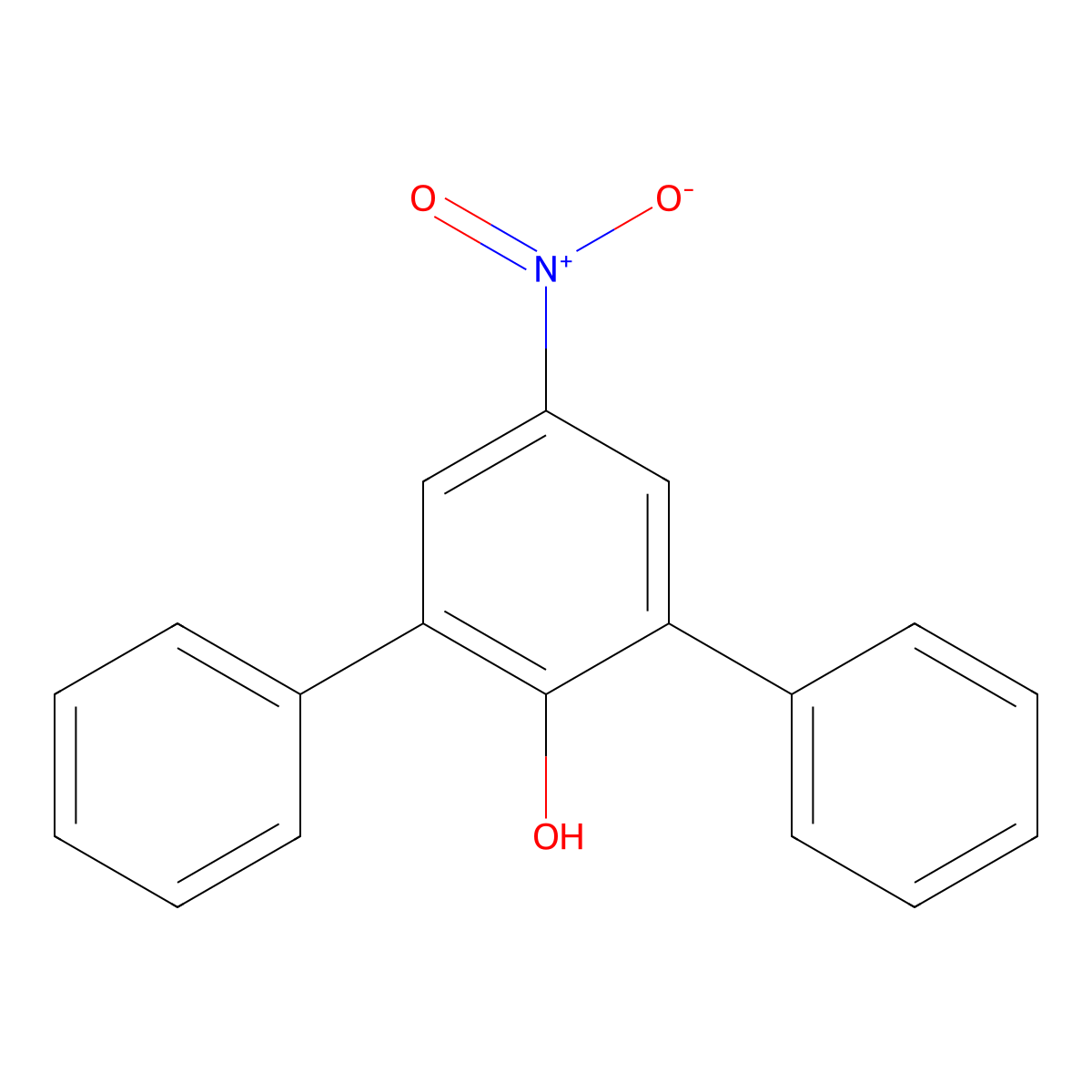 4-Nitro-2,6-diphenylphenol molecular structure, CAS 2423-73-6