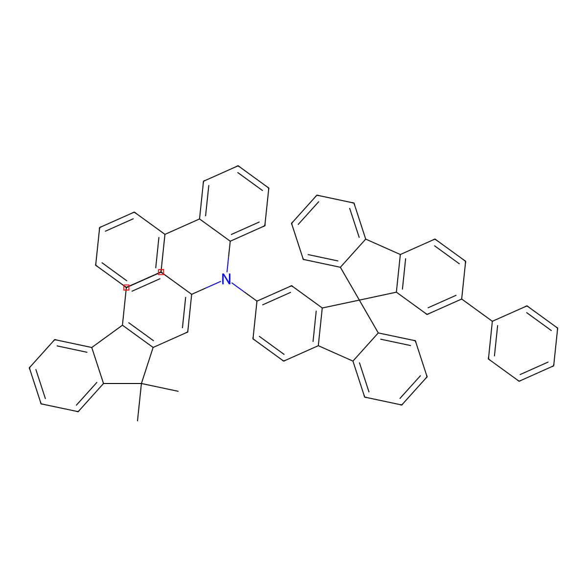 N-((1,1'-Biphenyl)-2-yl)-N-(9,9-dimethyl-9H-fluoren-2-yl)-7'-phenyl-9,9'-spirobi(fluoren)-7-amine molecular structure, CAS 2423014-10-0
