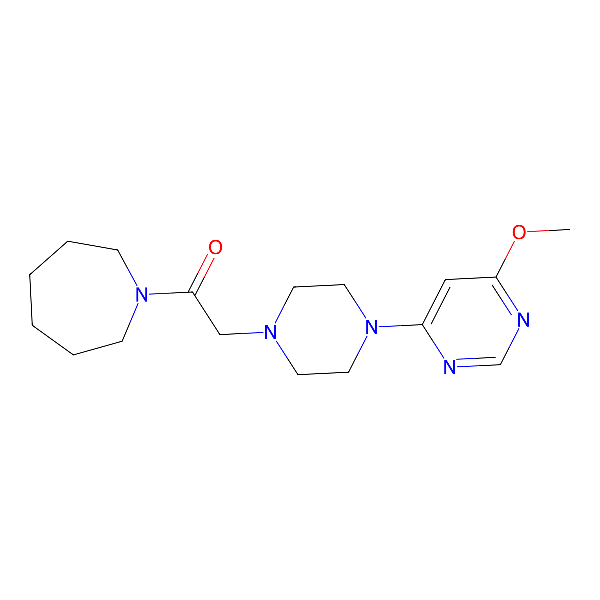 1-(Azepan-1-yl)-2-[4-(6-methoxypyrimidin-4-yl)piperazin-1-yl]ethan-1-one molecular structure, CAS 2423028-44-6