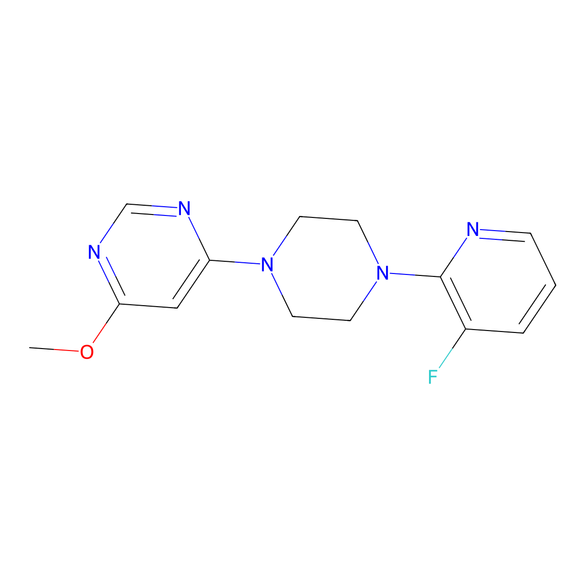 4-[4-(3-Fluoropyridin-2-yl)piperazin-1-yl]-6-methoxypyrimidine molecular structure, CAS 2423153-74-4